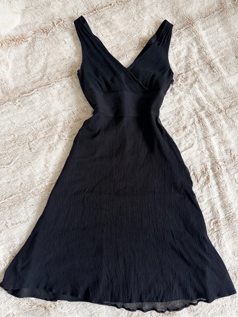 🖤 Y2K 100% Silk J.Crew Black Midi Dress Quiet Luxury 2009 Fairy Euro Minimalism